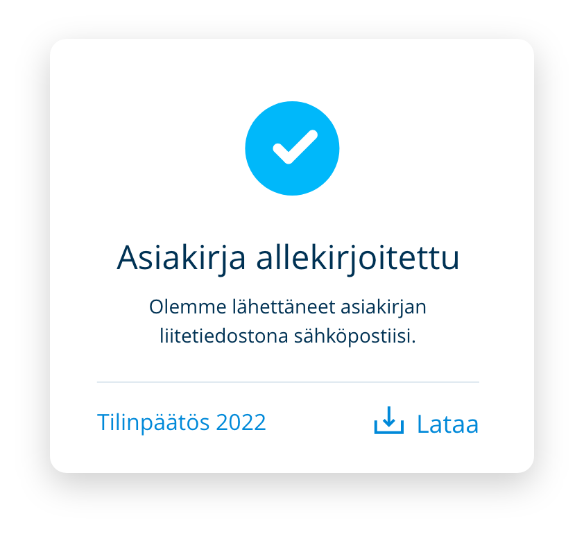 Notification that document has been signed with Visma Sign