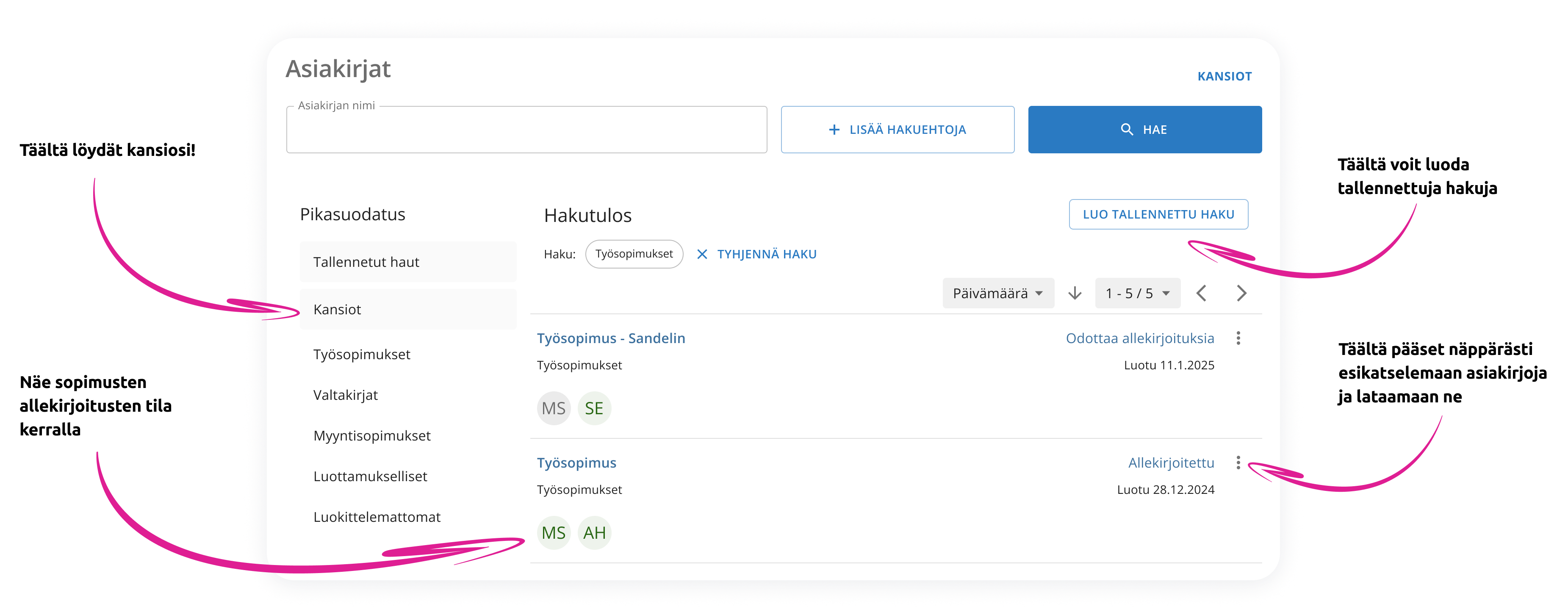 sopimushallinta näkymä